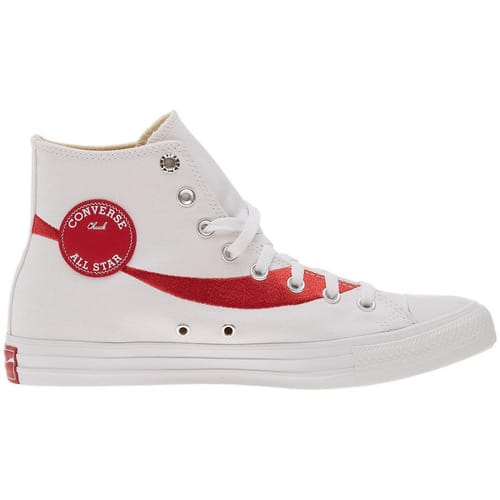 Hoge Sneakers Converse Baskets Chuck 70 Hi blanc avec détails rouges Racing