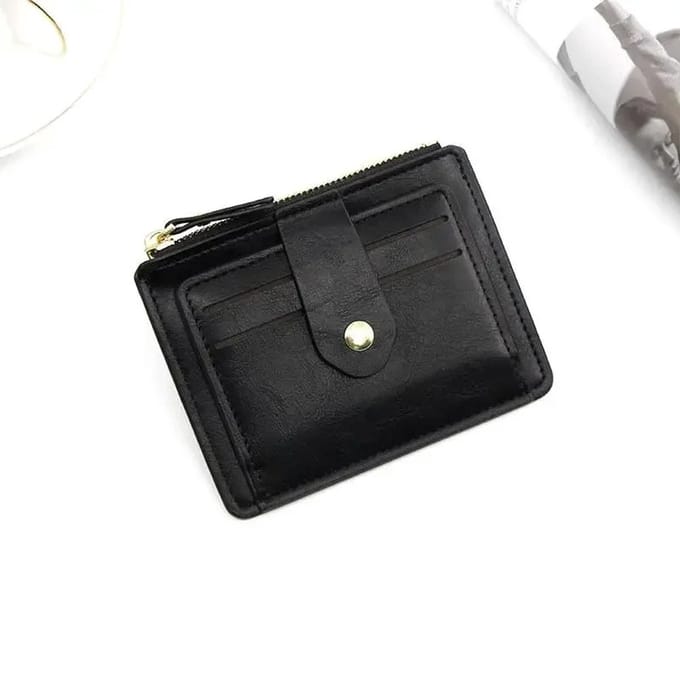 WiseGoods Luxe Pasjeshouder Portemonnee Kunstleer - Compacte Kaarthouder - Wallet Met RFID Bescherming - Accessoires Heren - Zwart