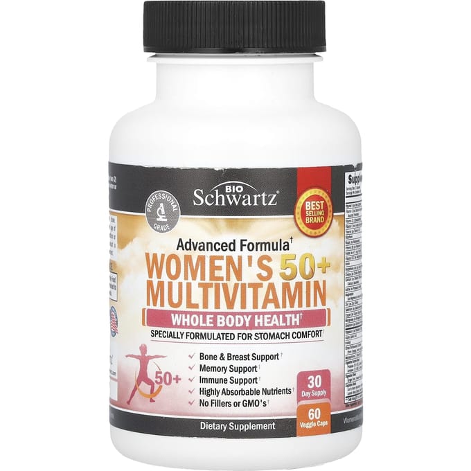 BioSchwartz, multivitamines pour femmes de plus de 50 ans, 60 gélules végétales