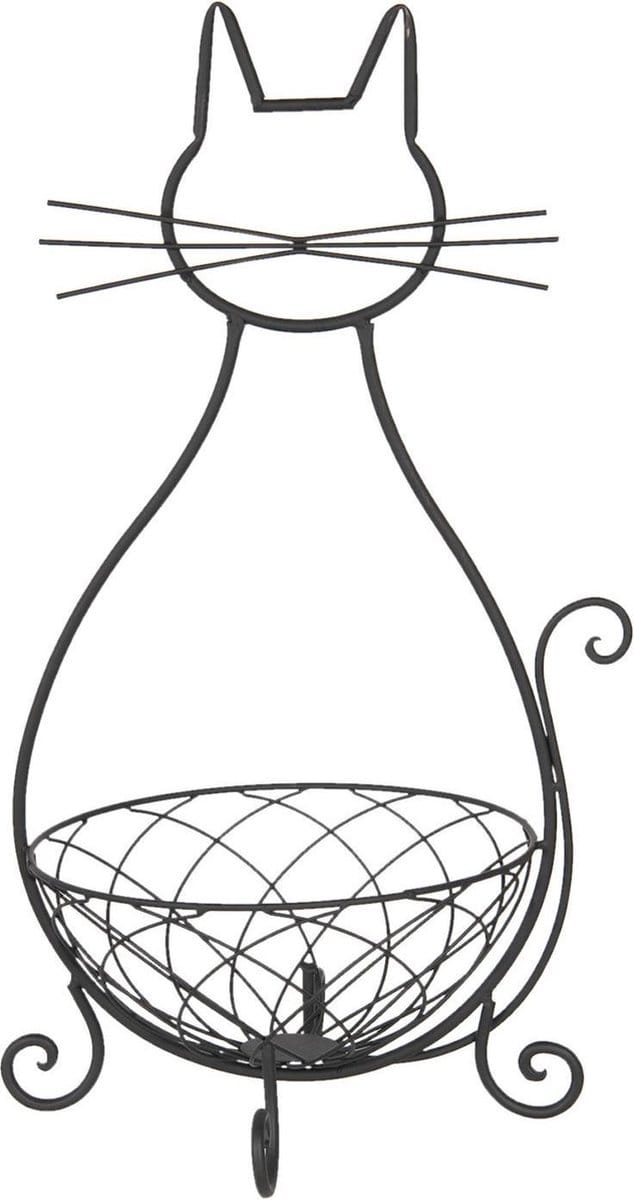 Clayre & Eef Decoratie schaal Kat 31x25x55 cm Bruin IJzer