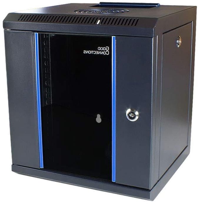 Wandbehuizing - Netwerkkast Rekkast - Server Installatie - Voorgemonteerd Afsluitbaar - 10 Inch 6HE - Diepzwart