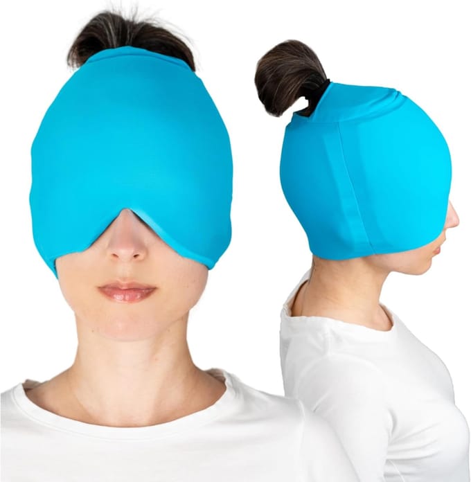 Migraine Masker - Hoofdpijn Muts - Directe Verlichting - Lichtblauw