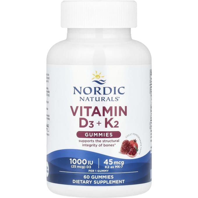Vitamine D3 + K2 Gummies, Granaatappelsmaak, 60 Gummies