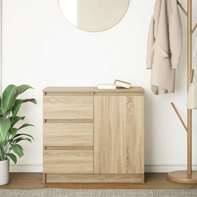 vidaXL - Dressoir - met - lade - 71x35x65 - cm - spaanplaat - sonoma - eikenkleurig