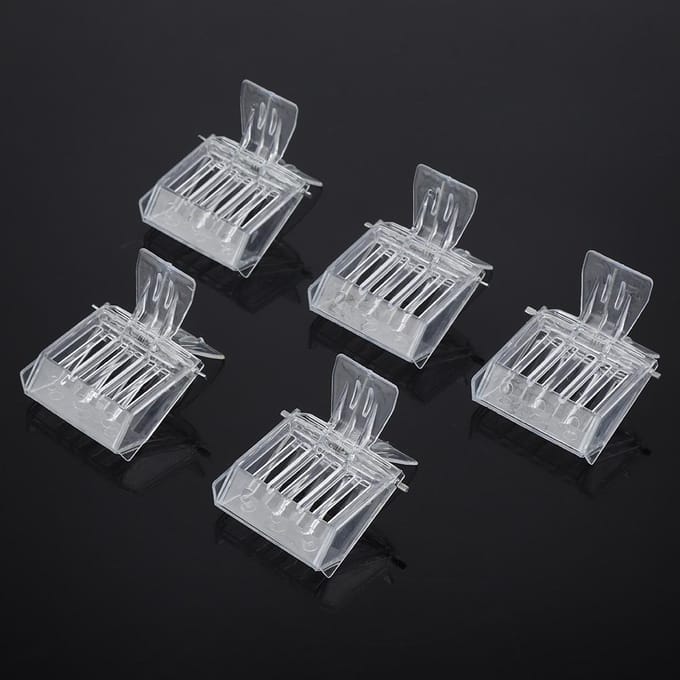 Lot de 5 pinces en plastique pour attraper les reines, cage pour attraper les abeilles, outil d'apiculture white