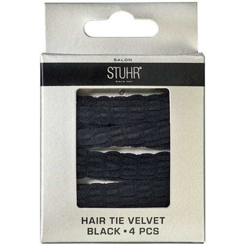 Stuhr Hair Tie Velvet Black 4 st