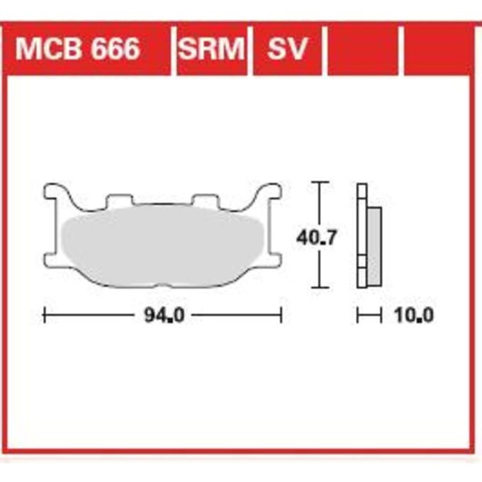 Bremsbelagsatz, ohne Straßenzulassung TRW MOTO MCB666SRM