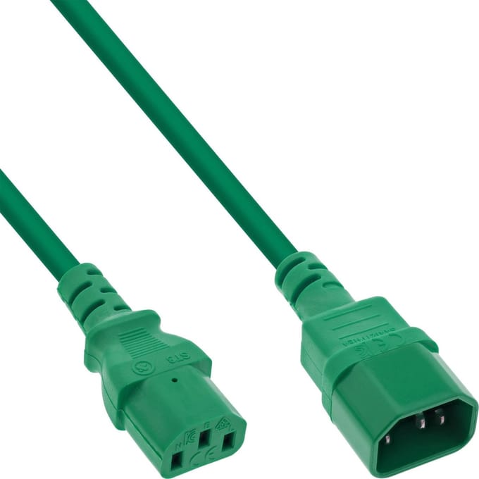 ACT Netsnoer C13 - C14 groen 1,8 m AK5114