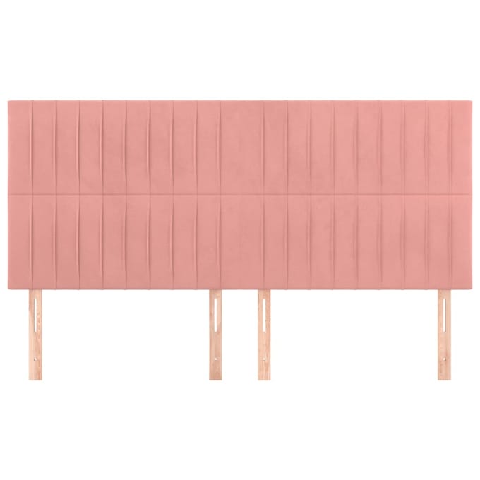 vidaXL - Hoofdbord - roze - 160x5x118/128 - cm - fluweel