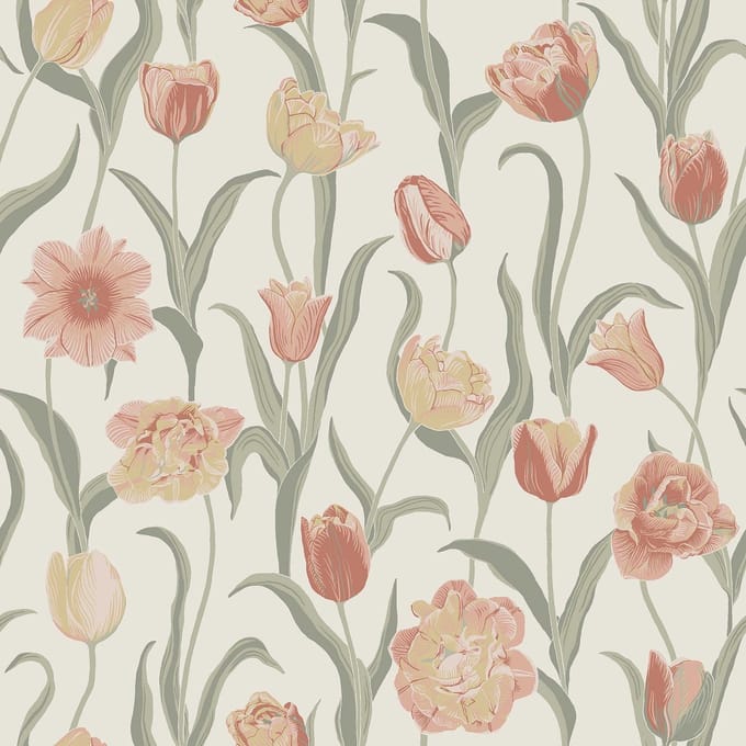 Boråstapeter Vliesbehang 6969 - Österlen - Botanisch Wit - 53cm x 10.05m