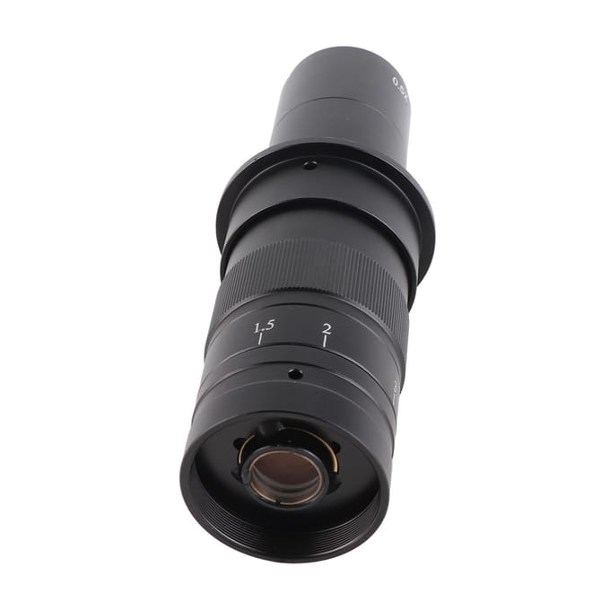 Objectif monoculaire zoom 180X, monture C 25 mm, en alliage, pour caméra de microscope vidéo industriel VGA USB black