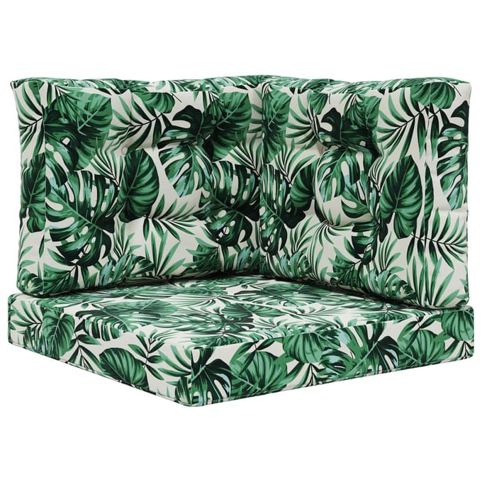 vidaXL - Buitenbankkussen - Polyester - Bladpatroon - 60 - x - 60 - cm - Bladpatroon