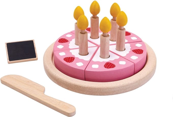 PlanToys Houten Speelgoed Verjaardagstaart set.