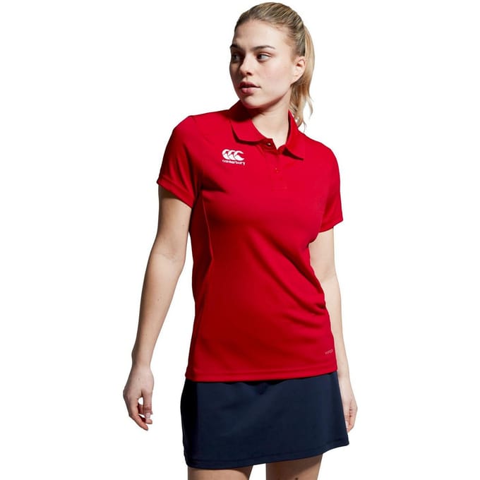 Canterbury Dames/Dames Club Dry Regular Poloshirt (Rood)