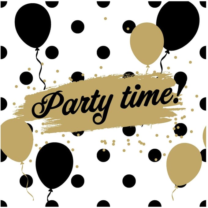 Servet "Party Time"  - 5 stuks