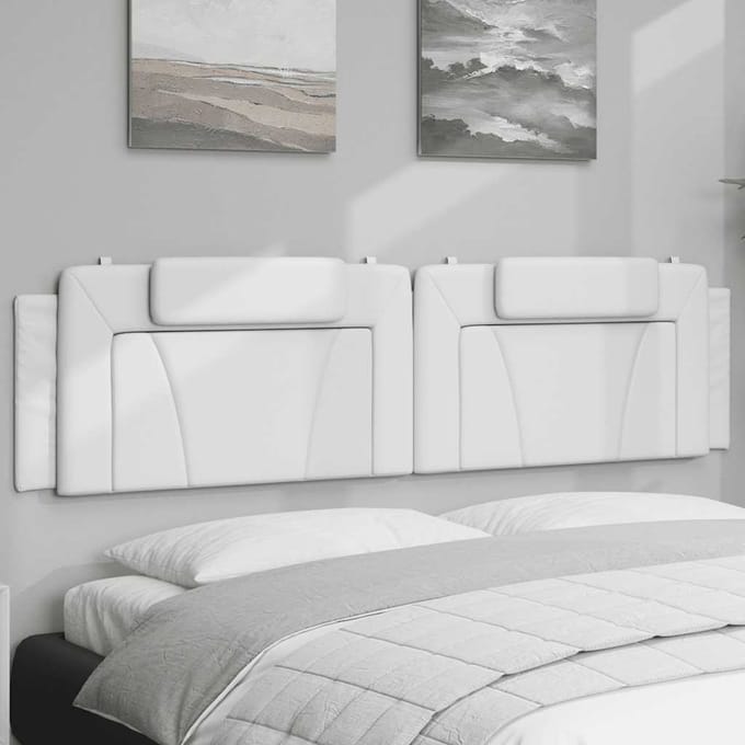 vidaXL - Hoofdbordkussen - "Viana" - 200 - cm - kunstleer - wit