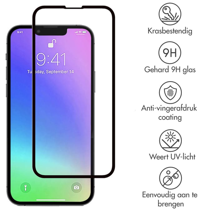 Accezz Screen Protector - Geschikt voor Apple iPhone 13 Mini - Gehard Glass Full Cover