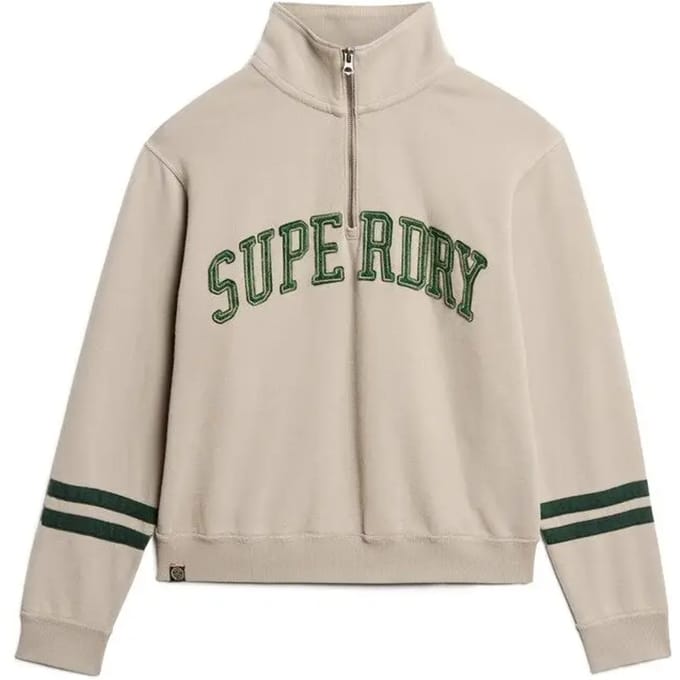 Superdry - Sweatshirt Athletic Essentials met applicatie en halve rits - Dames - Truien