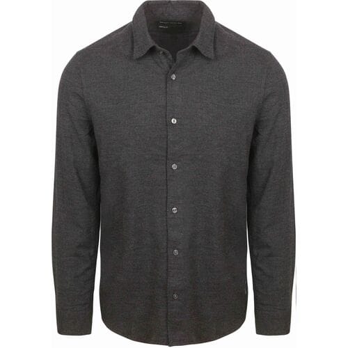 Overhemd Lange Mouw Marc O'Polo Overhemd Flanel Print Antraciet
