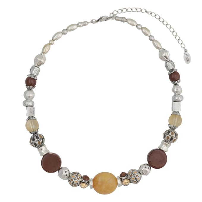 Behave® Korte ketting met diverse kralen 42 cm - Nikkelvrij