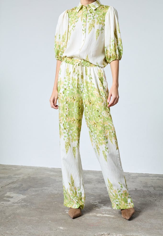 SISTERS POINT Ella-pa53 - Dames Broek - Matcha Flower - Maat M