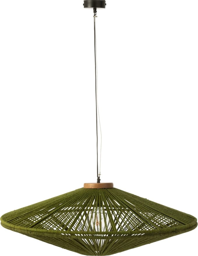 J-Line hanglamp Ovni - ijzer/jute - groen - large