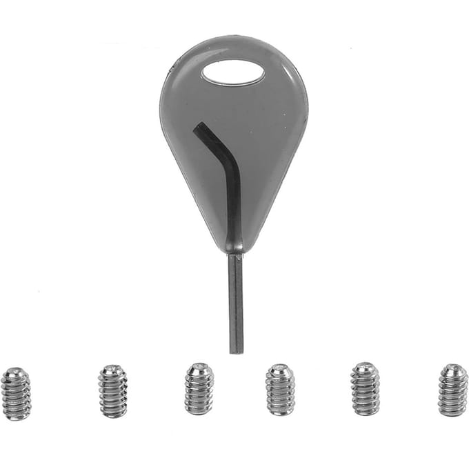 FCS Surfplank Fin Sleutel Fin Vervangingsaccessoire met 6 stuks Grubschroeven gray