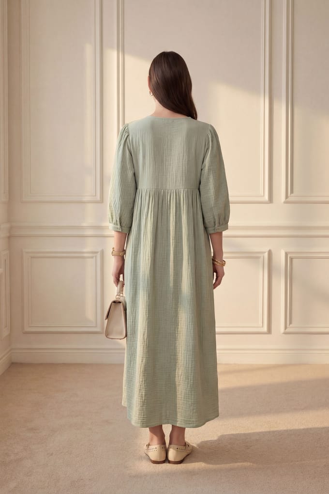 Maxi-jurk met strikdetail en losse pasvorm