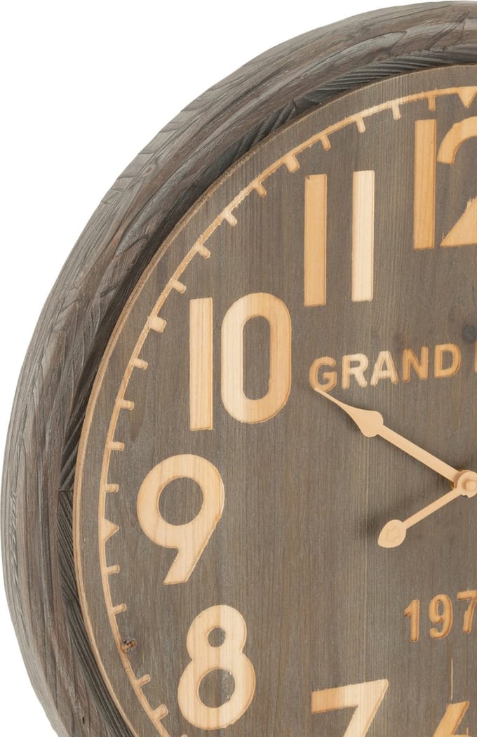 J-Line klok Grand Hotel - hout - naturel - small - Ø 58 cm