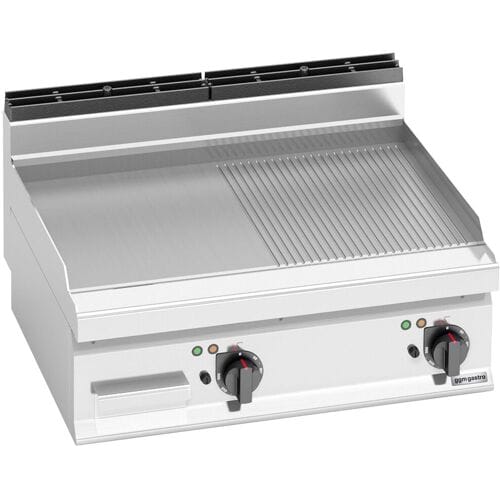 GGM Gastro Elektro Bratplatte - 9,6 kW - Glatt & Gerillt Zilver