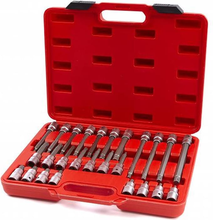 HBM PROFI 26-delige 1/2 Spline - veeltand doppenset
