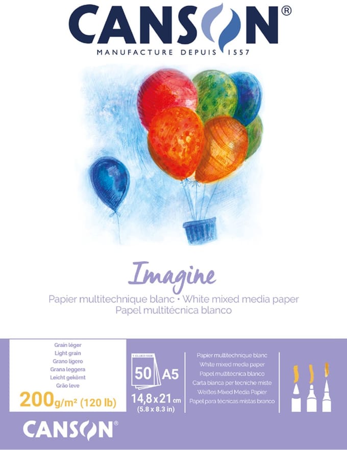 Canson schetsblok Imagine, A5-formaat, 200 grams papier