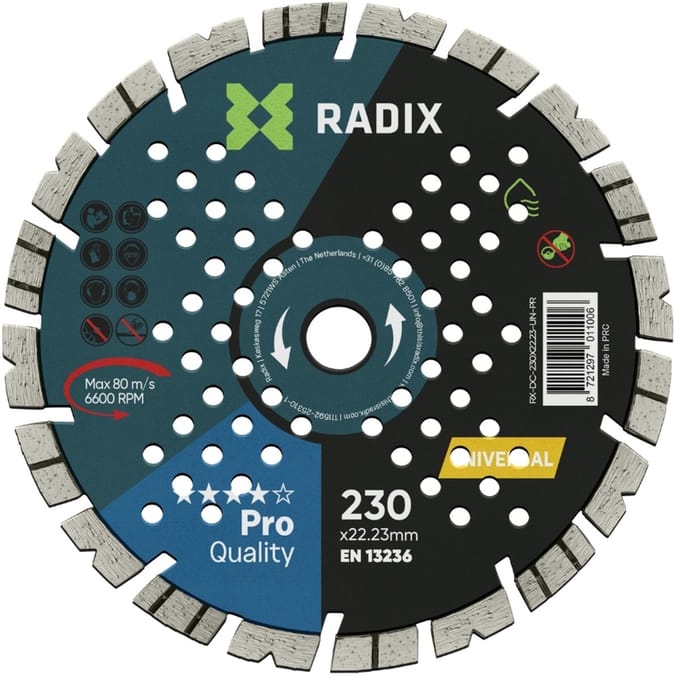 Radix - Universele diamantschijf - 230 x 22,23 mm - Pro