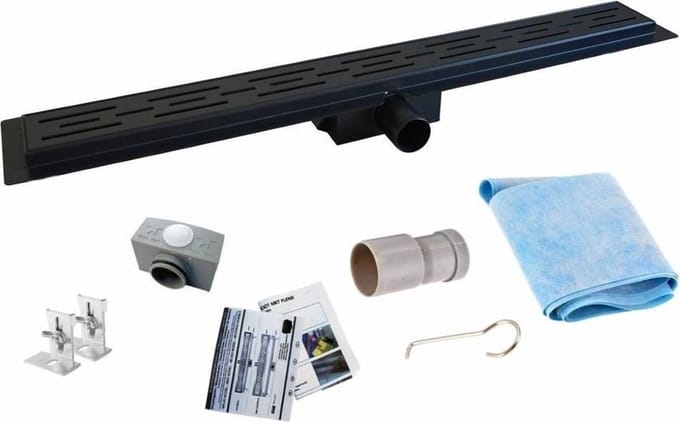 Afvoer drain, Douchedrain, Douchegoot,  Mat Zwart 70 cm