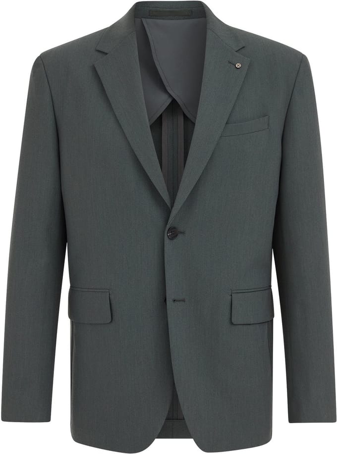 WE Fashion Heren slim fit blazer van twill met stretch