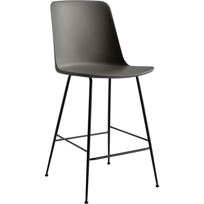 &Tradition Rely HW91 & HW96 Barstoel - Gray Stone - black - Hoogte 100 cm