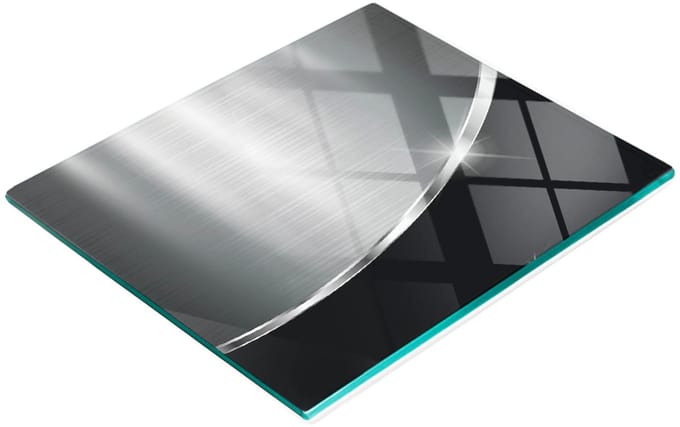 Keukenplank van gehard glas met decoratieve grafische textuur, 60x52 cm