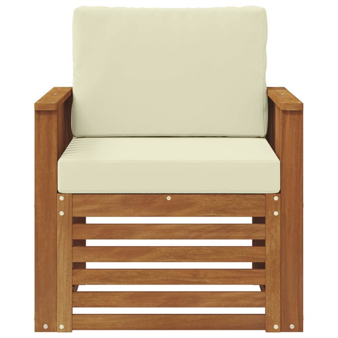 vidaXL - Buiten - bank - set - Massief - Acacia - Hout - en - Polyester
