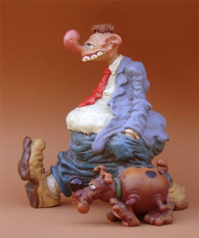 Joop Klepzeiker met hond Harrie - Parastone - 27 cm hoog