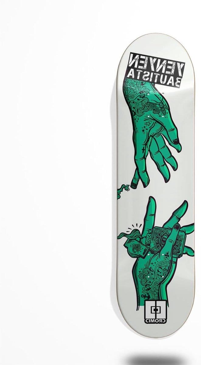 Skateboard Deck - Skate Plank - Straat Skaten - Compleet Set - 8.25 Inch - Wit Turquoise