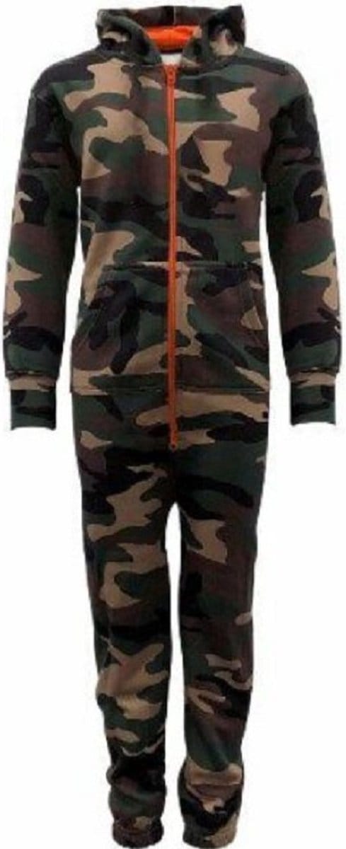 Camouflage onesie - maat 122/128 - Legerprint huispak