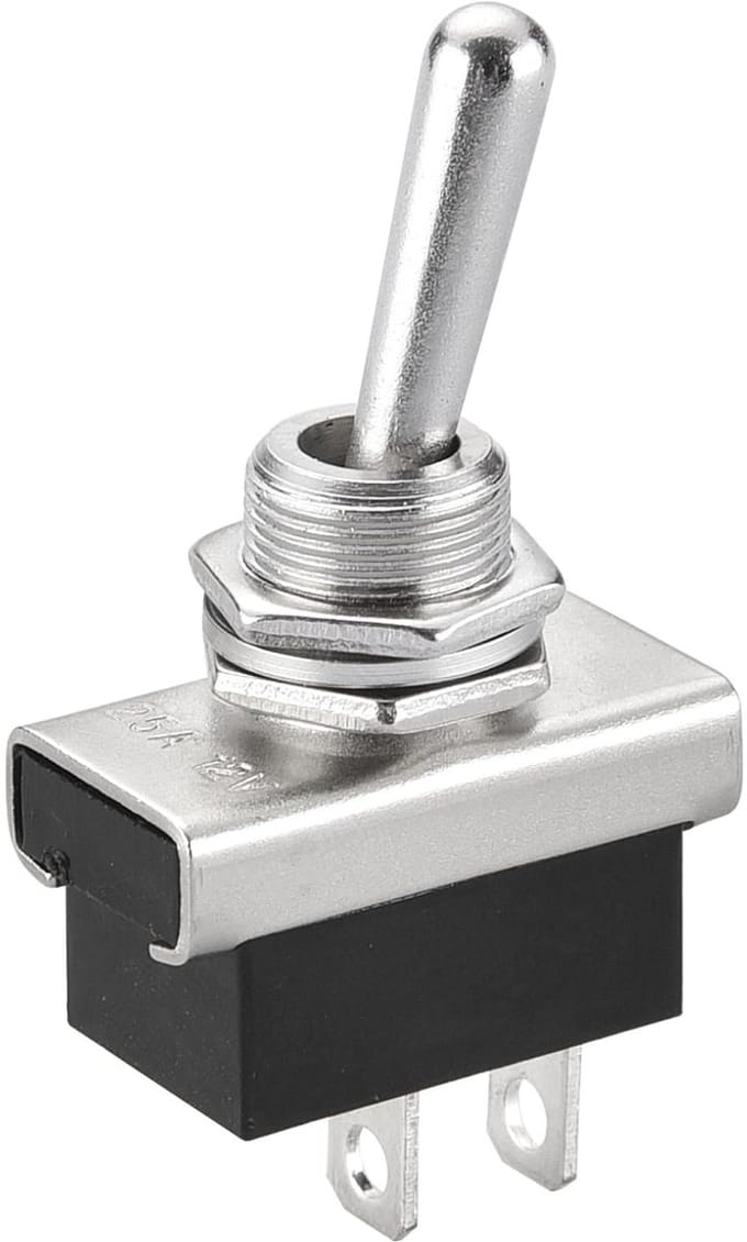 Allecto - Metalen flip-tuimelschakelaar - Aan/uit schakeling - Compact formaat - 2-polig - Geschikt voor auto Dash Light - KN3D-101