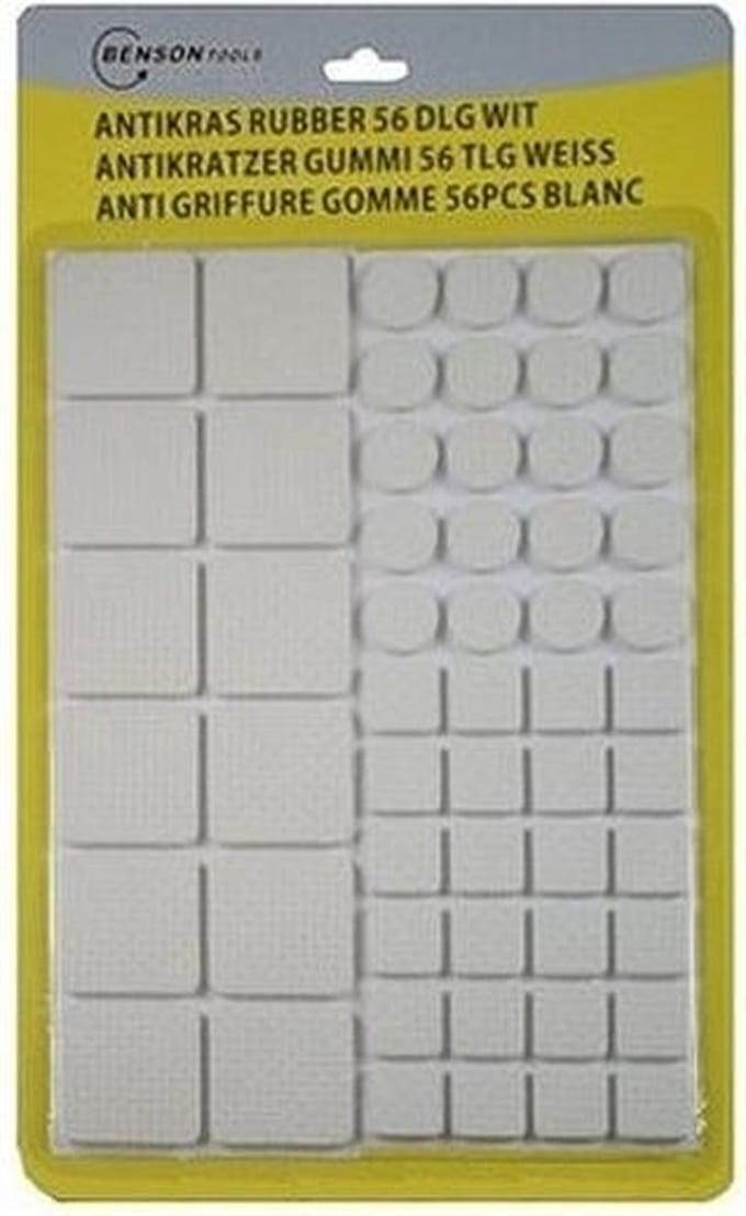 Benson Antikras rubber - wit - 112x delig - meubelviltjes - diverse formaten