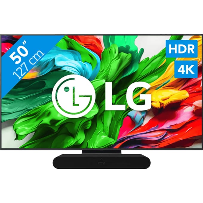 LG 50" QNED86 EVO 4K (2025) + Sonos Ray Zwart