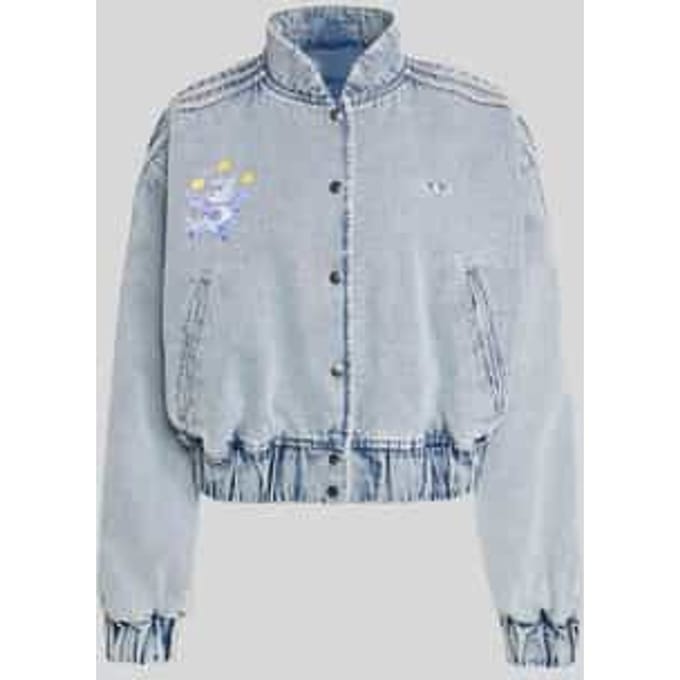 relaxed fit jeansjack van puur katoen met borduursels