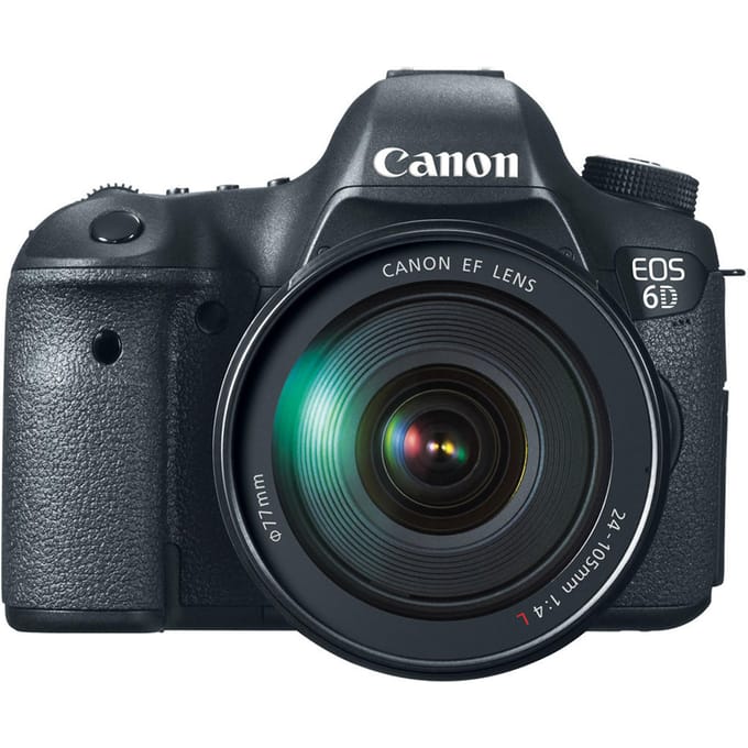 Canon EOS 6D Full Frame DSLR Camera + EF 24-105mm f/4L IS USM Zoomlens zwart
