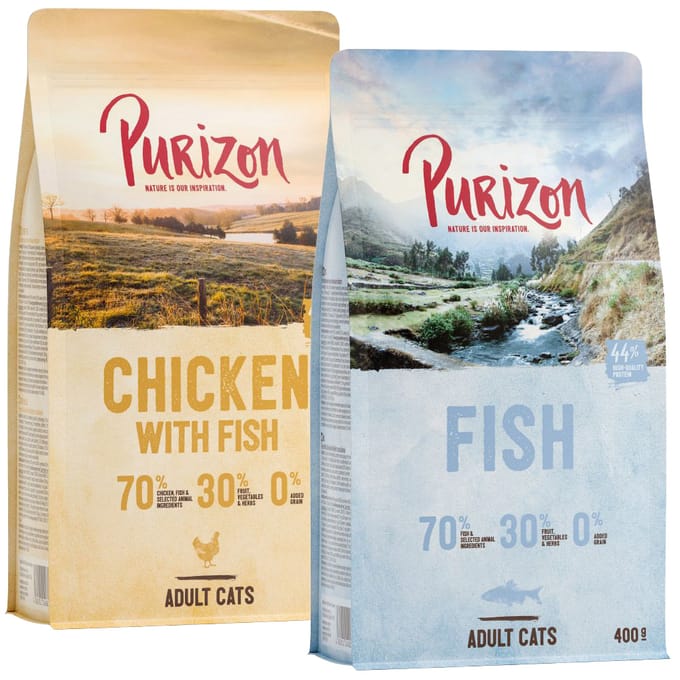 2x400g Adult Kip met Vis & Vis Purizon Kattenvoer