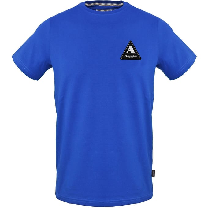 Aquascutum Heren Patch Logo Regular T-shirt (Sky)