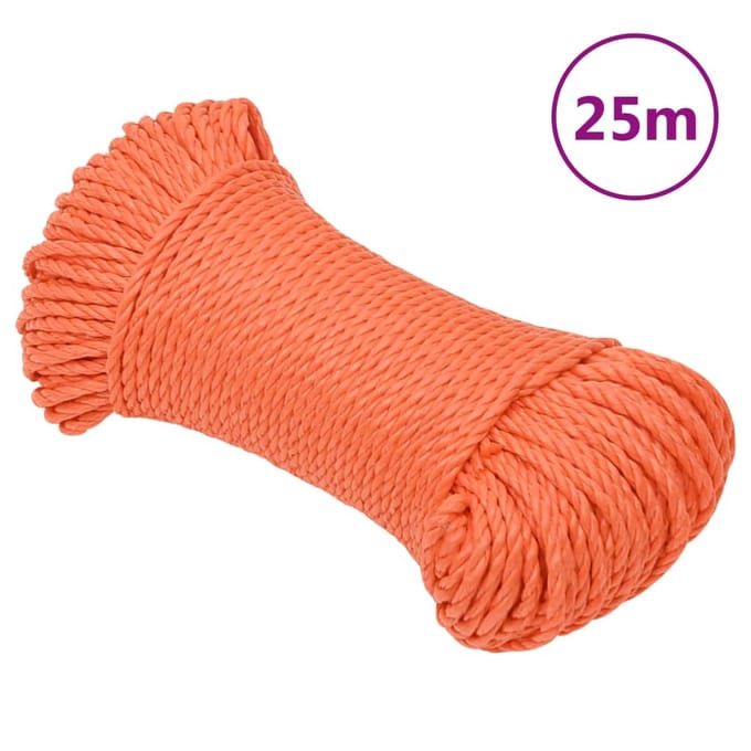 vidaXL - Werktouw - 6 - mm - 25 - m - polypropeen - oranje