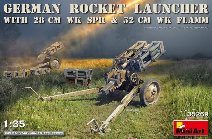 MiniArt Modelbouwpakket Ruimtevaart - 35269 German Rocket Launcher w/28cm WK Spr - 32cm WK Flamm Plastic - 1:35 - Modelbouw